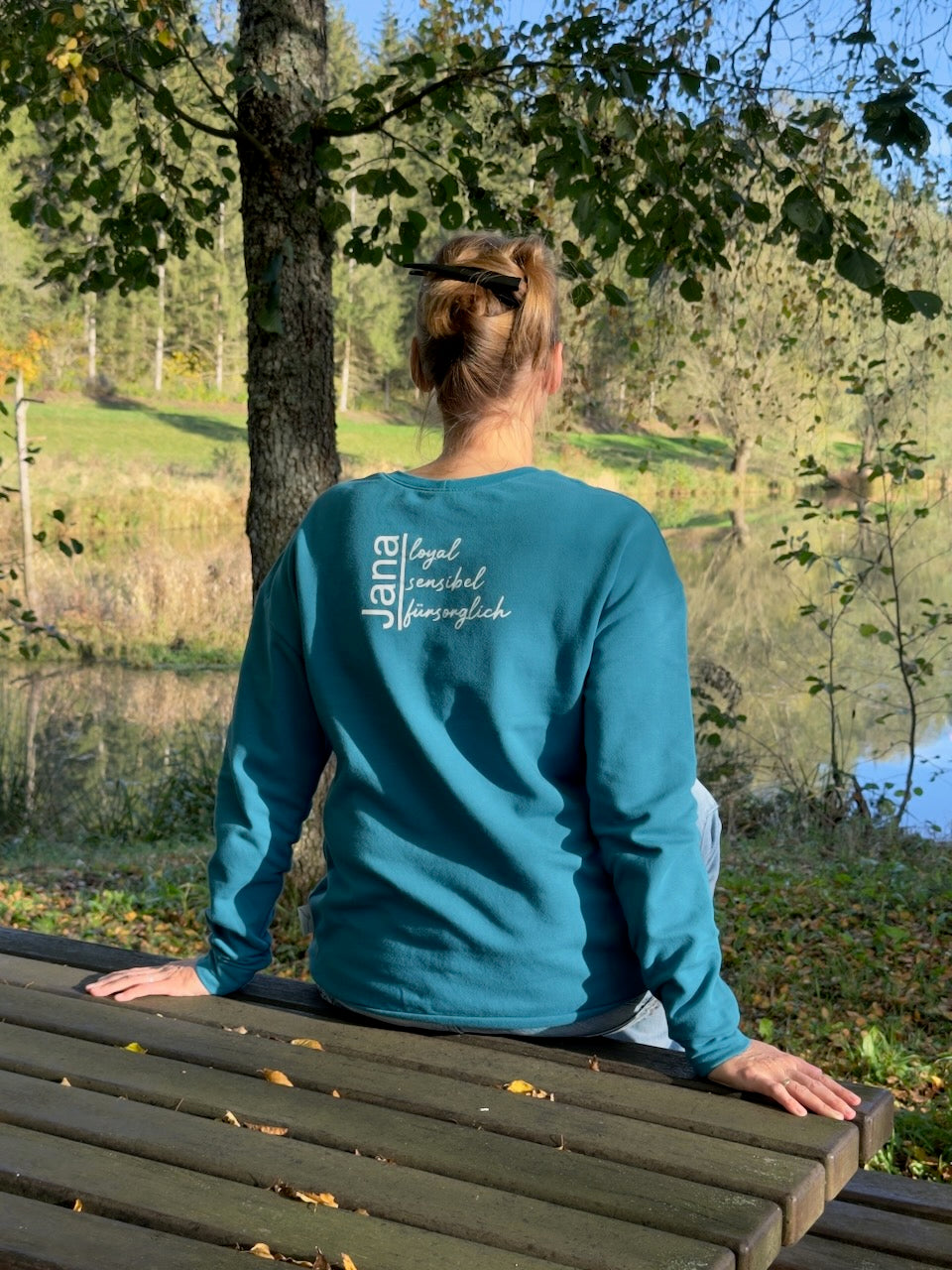 Pullover / Zeig wer du bist /  CharakterKlamotte Damen Türkis meliert